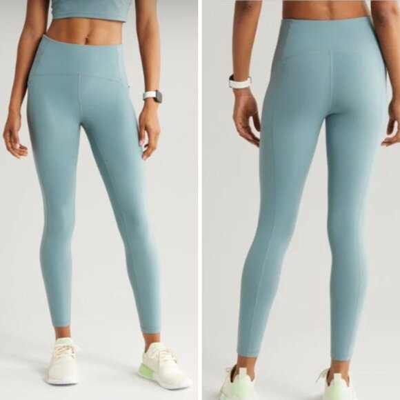 Zella Studio - Luxe High Waist Pocket 7/8 Legging | Gray Thunder | Size Medium - Picture 1 of 16